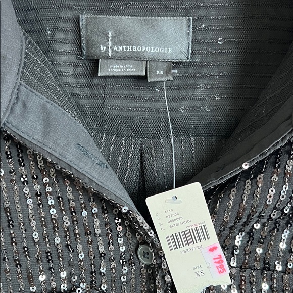 Grey Sequin Button-Up Shirt - Picture 2 of 4